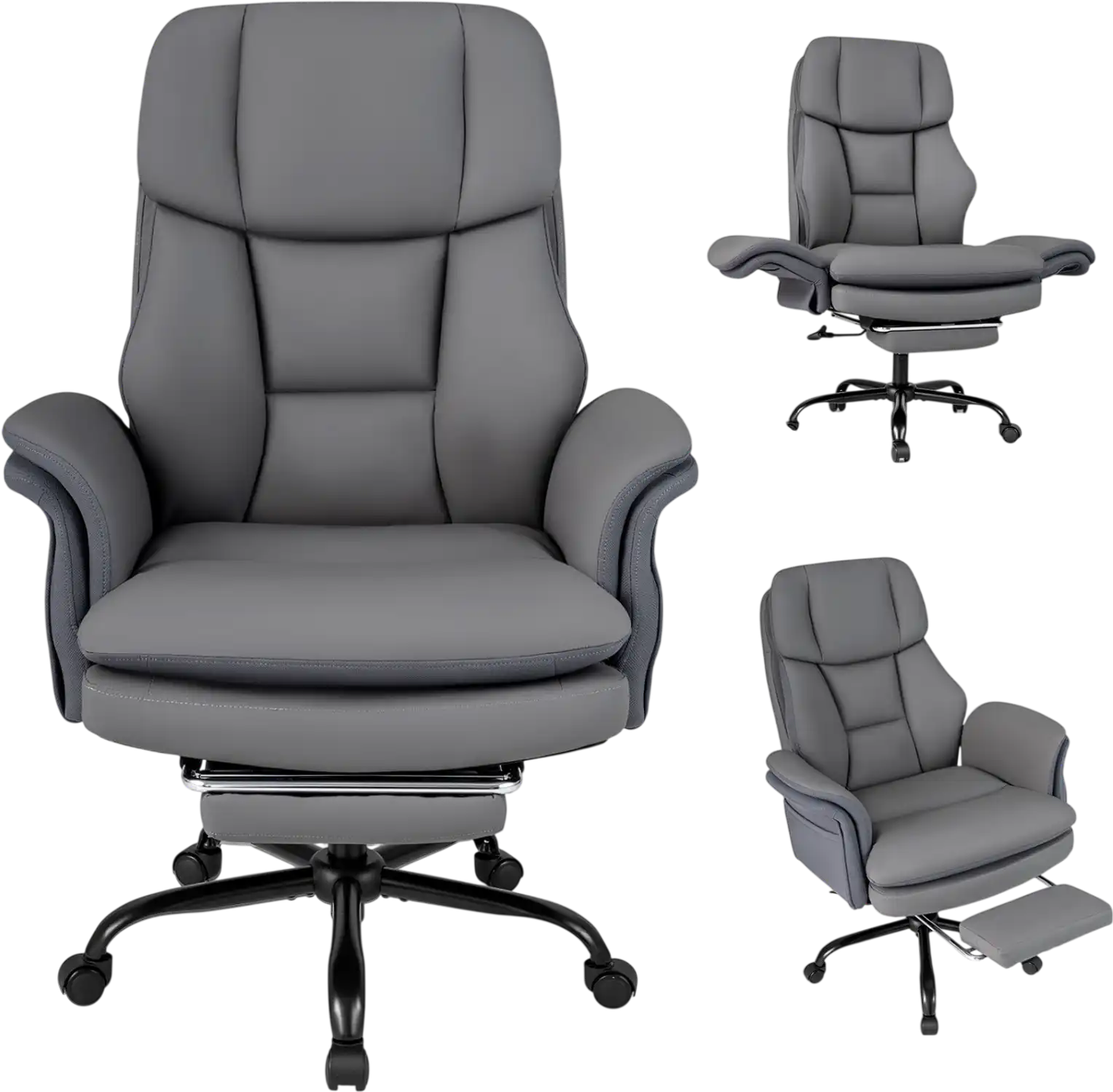 Costway Ergonomic Big and Tall Cross Legged Office Chair with Footrest 68496310 New