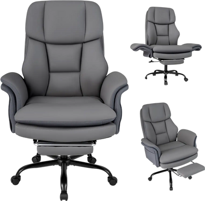 Costway Ergonomic Big and Tall Cross Legged Office Chair with Footrest 68496310 New