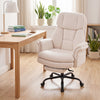Ergonomic Cross Legged Office Chair Big and Tall Executive Chair with Retractable Footrest-White - Gallery View 1 of 11