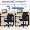 Ergonomic desk chair with lumbar support, adjustable height 17"-21", and 360° swivel for comfortable work.