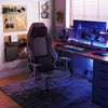 Ergonomic high back computer chair in black with adjustable headrest and lumbar pillow for optimal comfort and support.