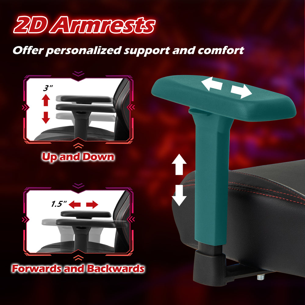 2D adjustable armrests of the ergonomic high back computer chair for personalized support and comfort.