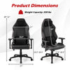 Product dimensions of the ergonomic high back computer chair with adjustable features and lumbar support for comfort.