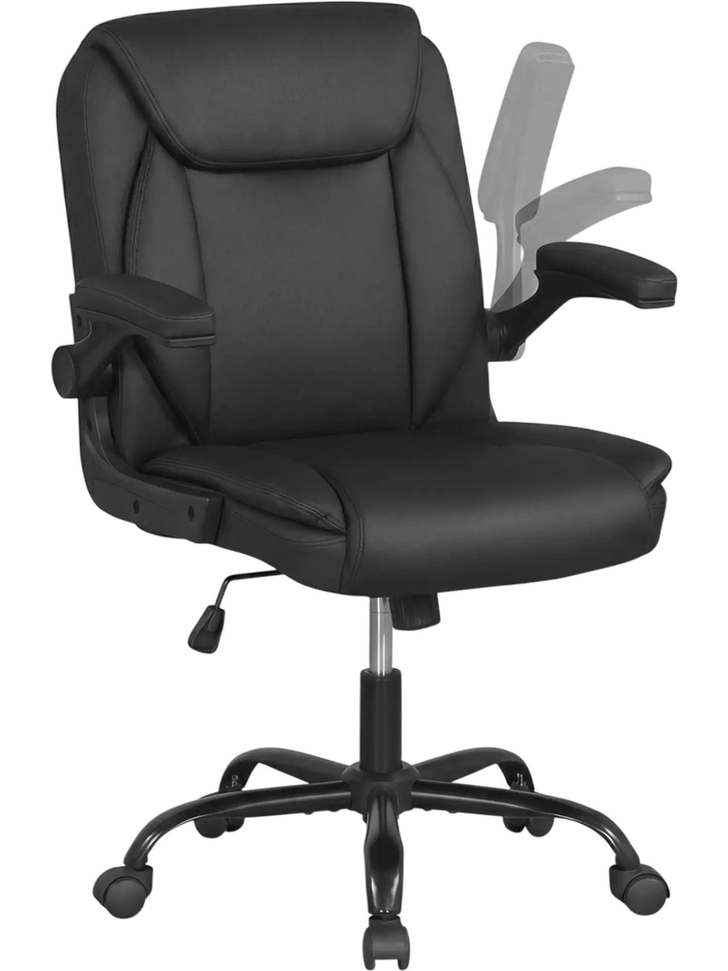 Costway Ergonomic Leather Office Chair Flip-up Armrests Rocking 85489332 New