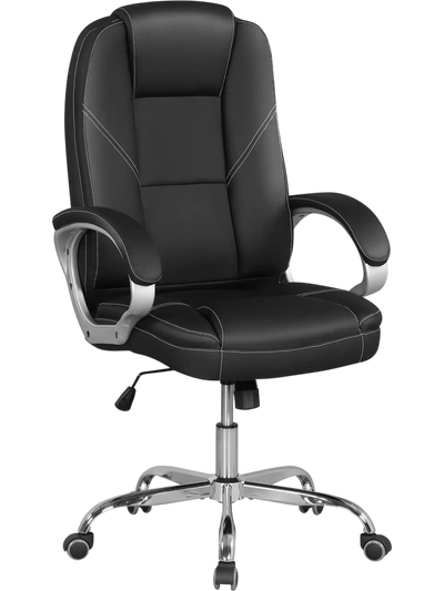 Costway Ergonomic Leather Office Chair Padded Armrests Rocking Backrest 23556123 New