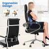Ergonomic leather office chair with adjustable height, curved padded armrests, and rocking function for ultimate.