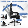 Ergonomic black office chair with retractable footrest, adjustable headrest, and 90°-135° recline for comfort and.