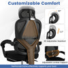 High back ergonomic office chair with adjustable headrest, lumbar support, and retractable footrest for customizable.