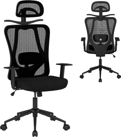 Costway Ergonomic Office Chair 3D Headrest Reclining Backrest 62067579 New