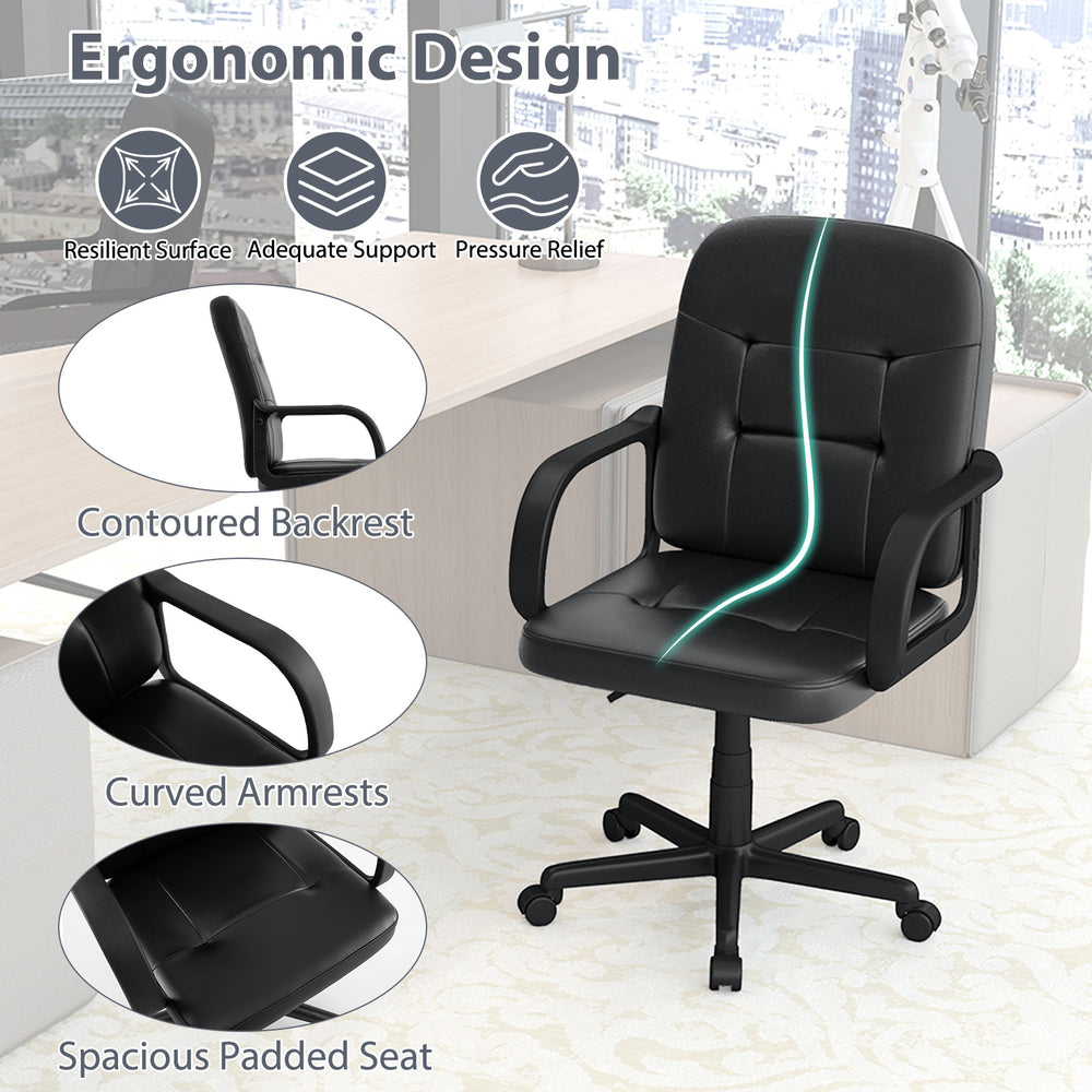 Ergonomic office chair with ribbed stitching, high back support, and chrome armrests, ideal for home or business use.