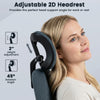 Adjustable 2D headrest on a gray ergonomic office chair, providing optimal head support for work or relaxation.