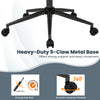 Heavy-duty 5-claw metal base of the ergonomic office chair provides strong support and easy movement for versatile use.