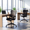 Height adjustable ergonomic office chair with breathable butterfly back, shown in a modern office setting.