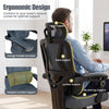Ergonomic gray office chair featuring adaptive lumbar support, high back, and 2D adjustable headrest for optimal comfort.