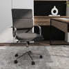Gray ergonomic office desk chair with adjustable height and rocking backrest, perfect for home or office use.