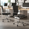 Ergonomic gray office desk chair with adjustable height and rocking backrest, perfect for home or office use.