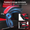Padded linkage armrests of the ergonomic video game chair adjust effortlessly for optimal arm support at any angle.