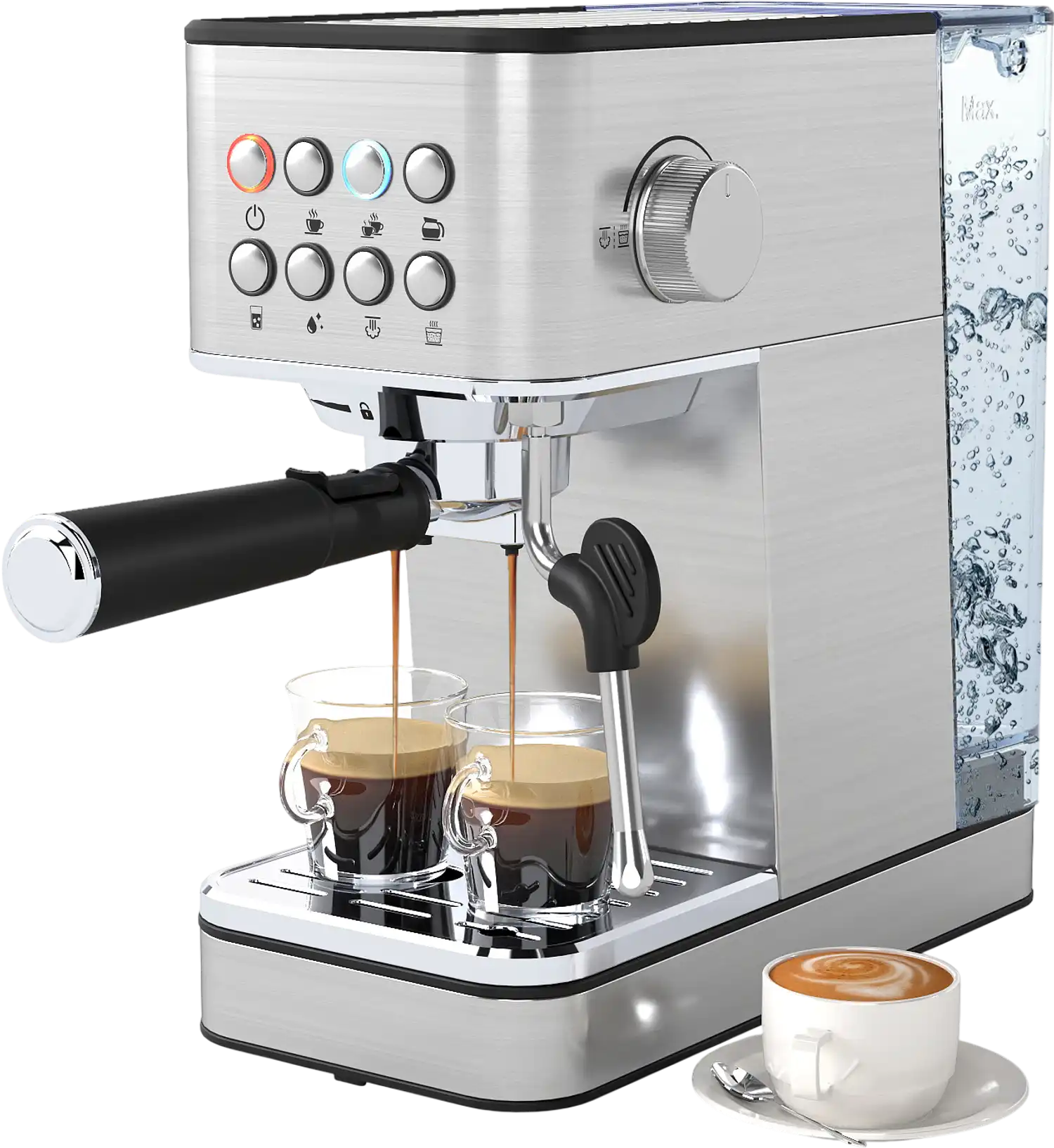 Costway 20 Bar Compact Stainless Steel Espresso Machine Coffee Maker w/ Milk Frother 45262400 New