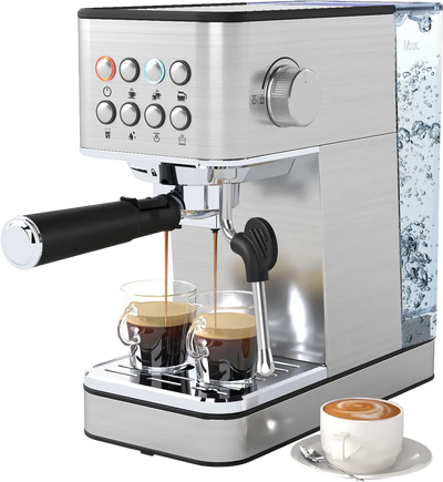 Costway 20 Bar Compact Stainless Steel Espresso Machine Coffee Maker w/ Milk Frother 45262400 New