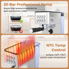 Espresso machine with 20-bar pump and NTC temperature control for precise brewing and creamy froth, ideal for coffee.