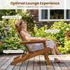 Oversized folding Adirondack chair made of acacia wood with a 30" high backrest and wide armrests for ultimate comfort.
