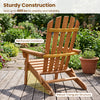 Folding oversized Adirondack chair made from durable acacia wood, featuring a 105° inclined backrest for comfort.