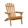 Oversized folding Adirondack chair made of durable acacia wood with a 105° inclined backrest for comfortable outdoor relaxation.
