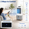 Evaporative air cooler with a 7-gallon water tank, remote control, and 5 modes for efficient cooling and comfort.