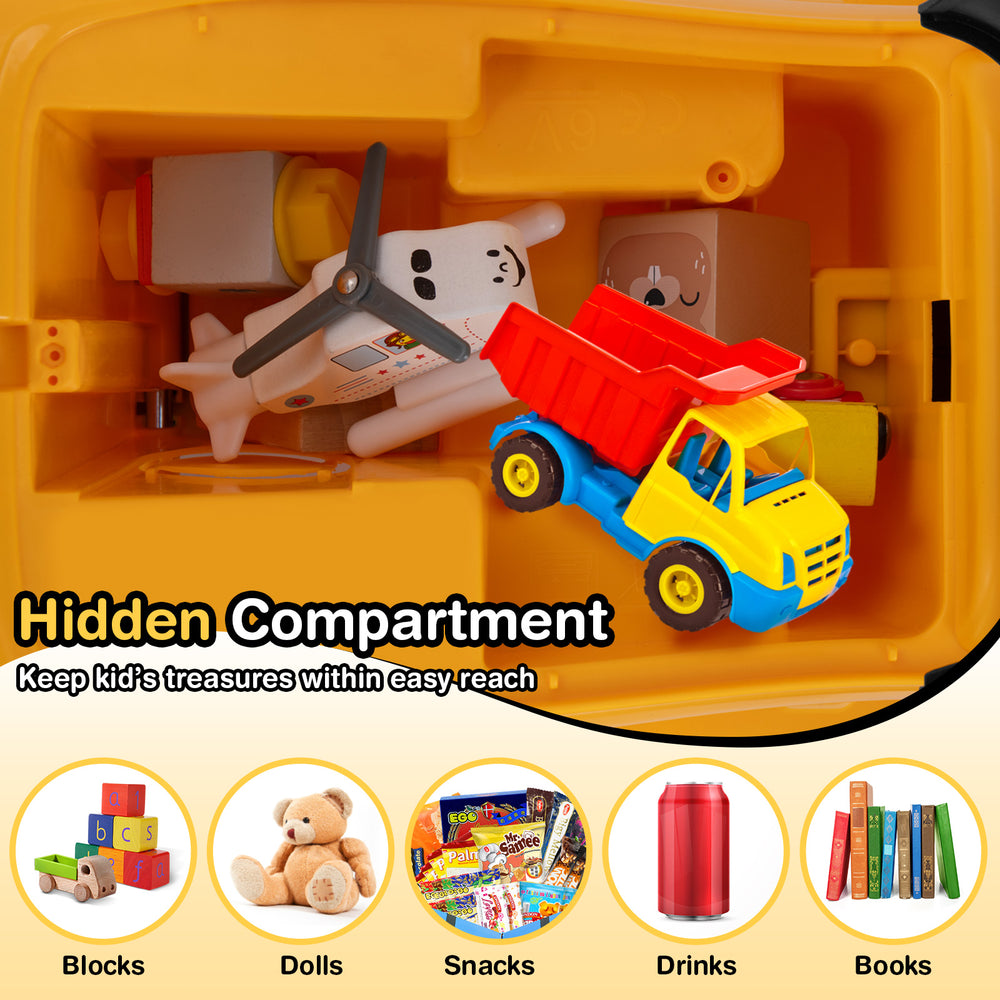 Excavator digger toy with adjustable bucket and hidden compartment for storing kids' treasures, ideal for indoor and.