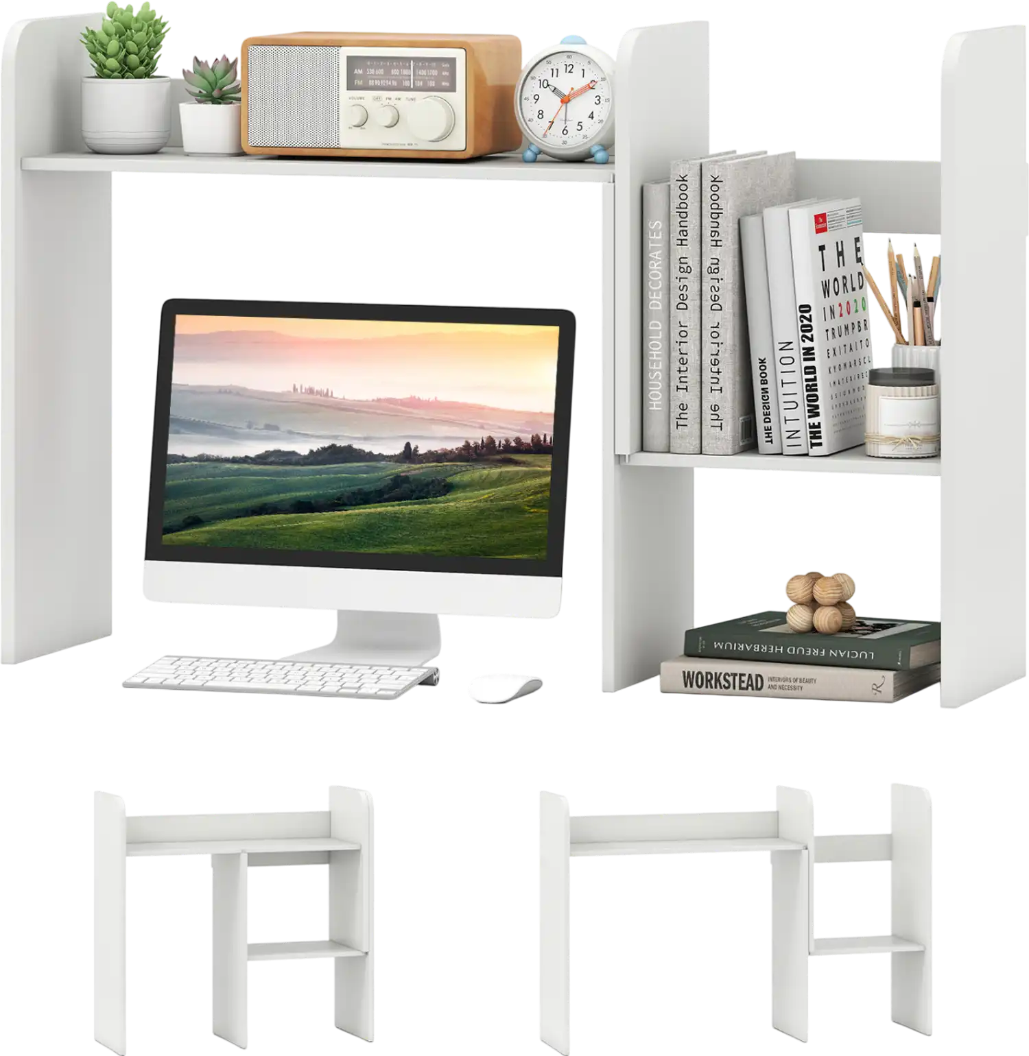 Costway Expandable Desktop Bookshelf Open Cubes Display Rack 28704731 New