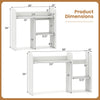 Expandable desk bookshelf in white features open cubes and a desktop display rack, ideal for organized storage and stability.
