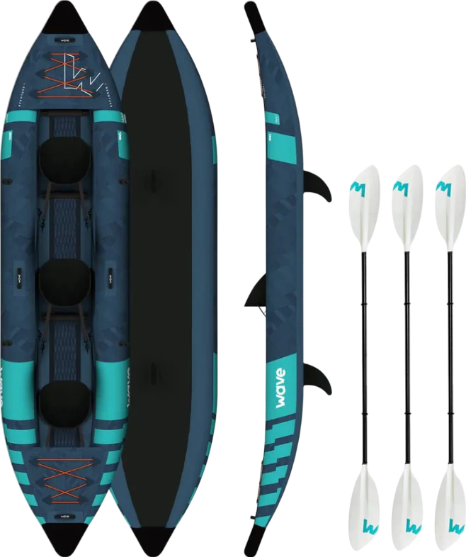 Wave Explorer Inflatable Kayak PU-Stitch 2-3 Seater for All-Round Kayaking New