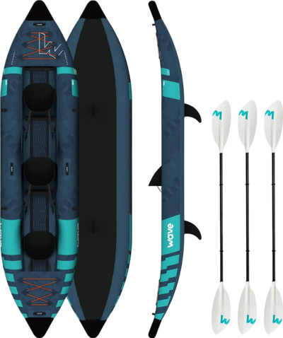 Wave Explorer Inflatable Kayak PU-Stitch 2-3 Seater for All-Round Kayaking New