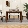 Rustic brown extendable dining table for 4-8 people, featuring a sturdy design and waterproof, scratch-resistant.