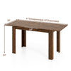 Extendable dining table in rustic brown, measuring 47"-62", designed for 4-8 people, perfect for versatile dining needs.