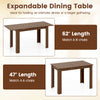 Extendable dining table in rustic brown, 47"-62" for 4-8 people, perfect for everyday meals and gatherings.