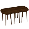 Extendable dining table set featuring 2 half-round and 1 rectangular table in walnut, perfect for flexible hosting.