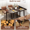 Extendable dining table set featuring solid rubber wood legs and modular design, perfect for small spaces and.