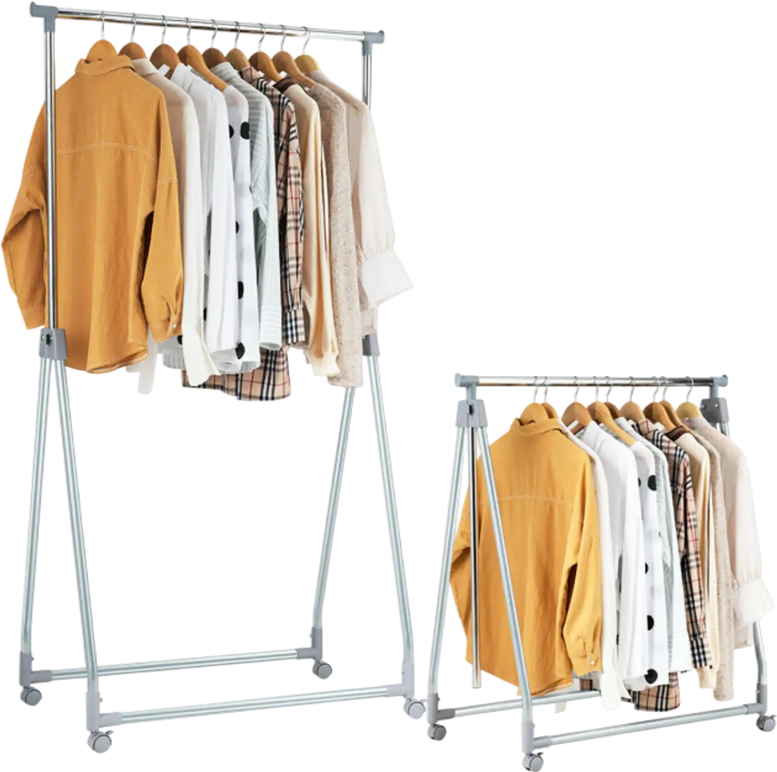 Costway Extendable Foldable Heavy Duty Clothing Coat Rack Stand with Hanging Rod 73409586 New