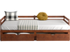 Extendable twin to king daybed in brown wood with trundle and storage drawers, ideal for guest sleepovers and modern.