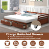 Extendable twin to king daybed with trundle and 2 large under-bed storage drawers for versatile sleeping and.