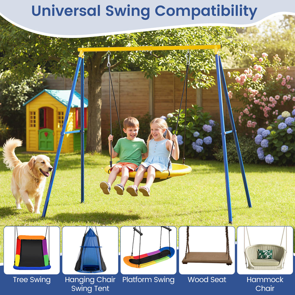 Extra large heavy duty A-frame steel swing stand with stable structure, suitable for various swings, perfect for.