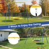 Extra large heavy duty A-frame steel swing stand with 360° rotation, suitable for various swings, perfect for outdoor.