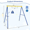 Extra large heavy duty A-frame steel swing stand dimensions with a stable structure, suitable for various swings.