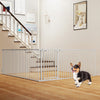 Extra wide 6-panel baby gate in white, adjustable from 34.5-154", ideal for pet safety and child protection.