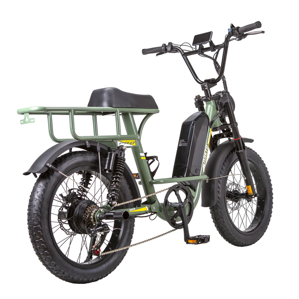 NAKTO F4 Fat Tire Electric Bicycle 6 Speed 20" 500W Motor with Peak 750W 28 MPH 60 Mile Range 48V 16Ah Lithium Battery Green New
