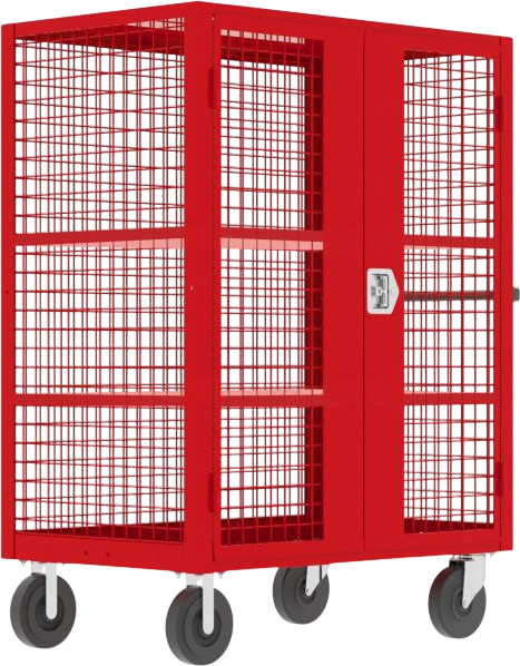 Valley Craft Security Cart 48 x 30 in. with 2 Shelves 2,000 lb. Capacity F89060VCRD New