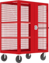 Security Cart, 48x30", (2) Shelves, Red