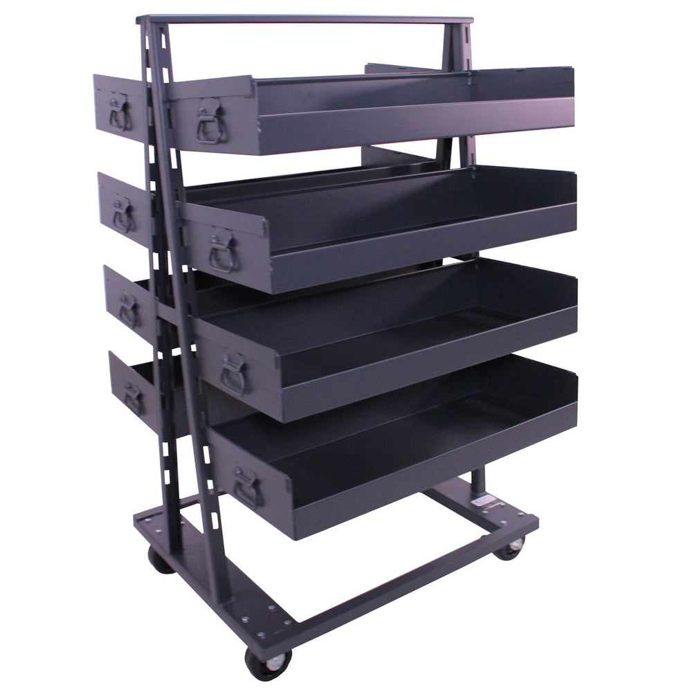 Valley Craft A-Frame Cart Double-sided Heavy Duty with 8 Lipped Trays F89067VCGY New