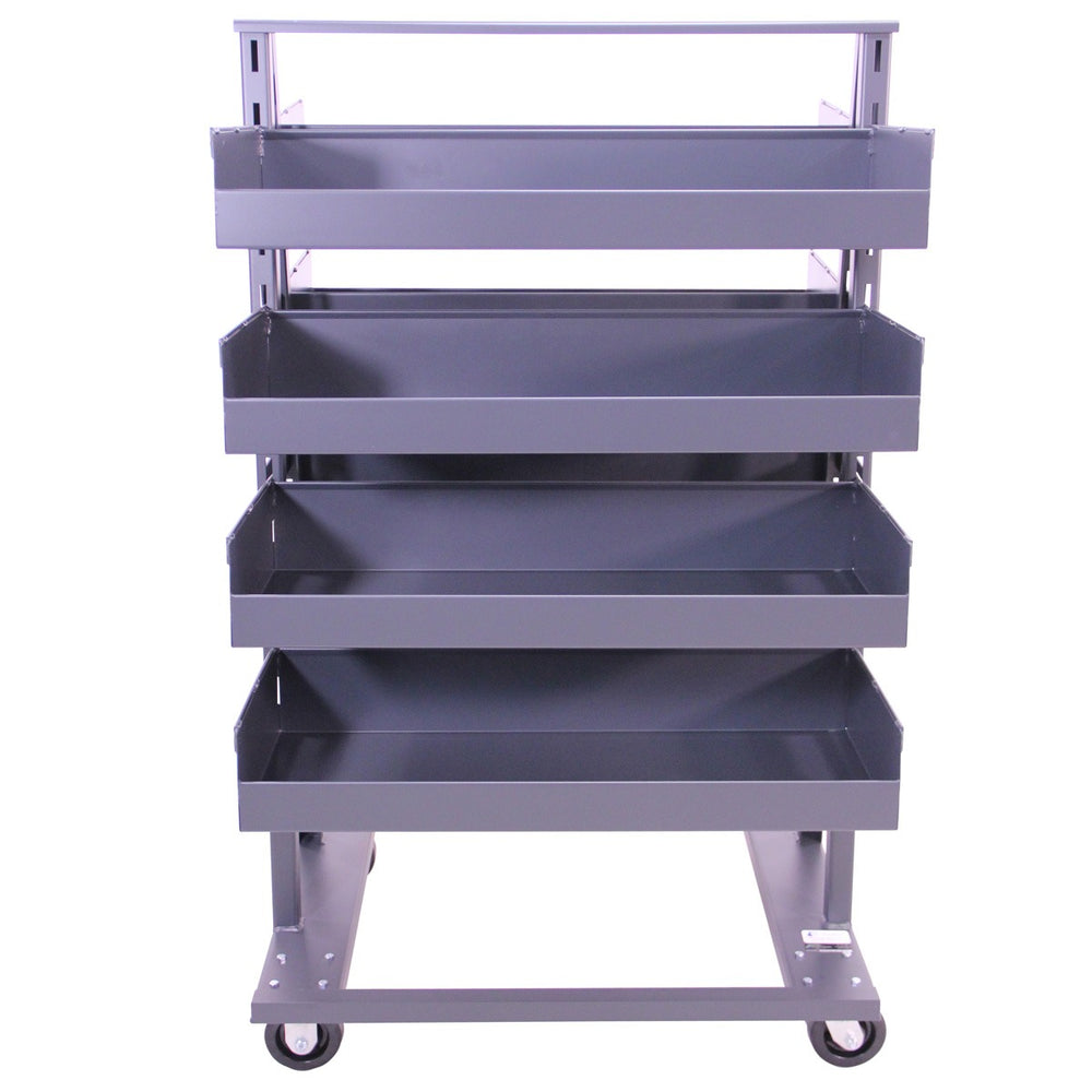 Valley Craft A-Frame Cart Double-sided Heavy Duty with 8 Lipped Trays F89067VCGY New